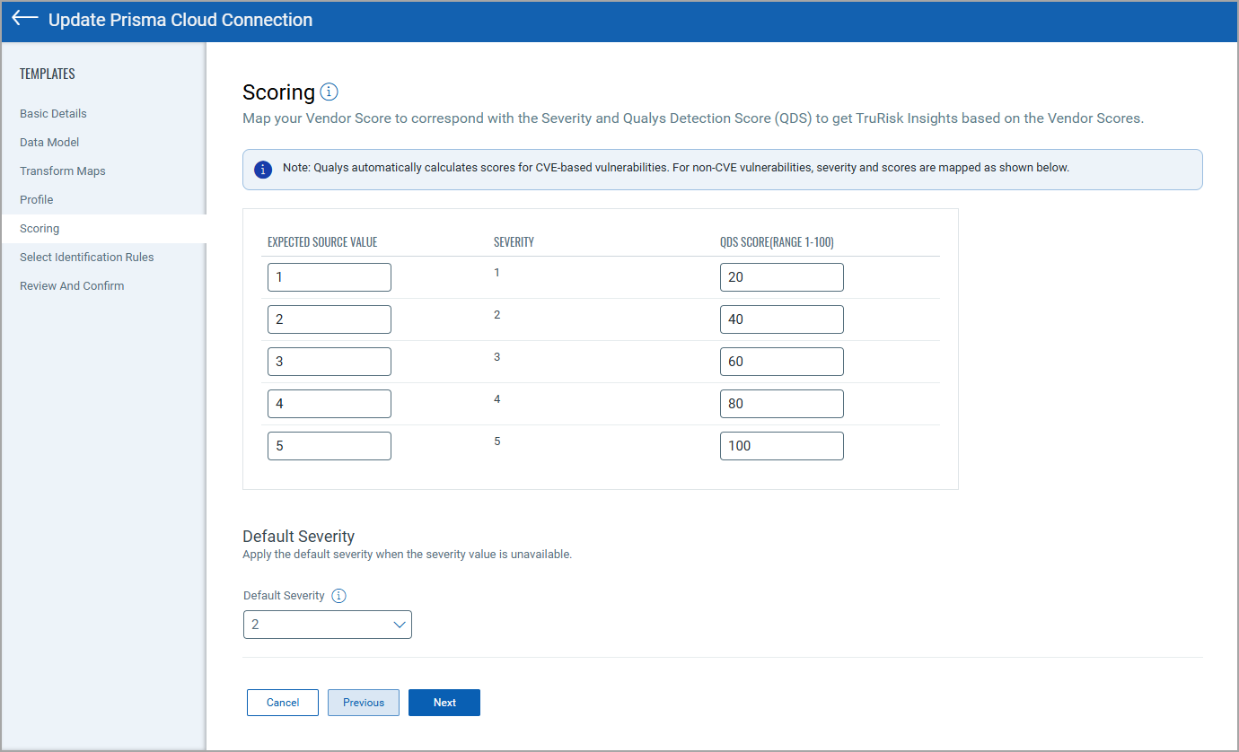 Score mapping screen.